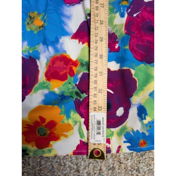 Dressbarn Womens Dress Size 10P White Floral Tank Sleeveless Belted Summer Trad - Picture 6 of 15